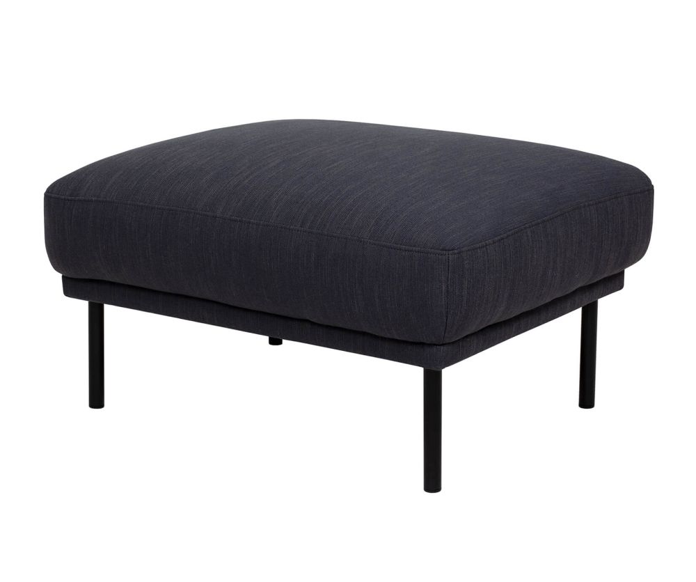 FTG Larvik Antracit Footstool with Black Legs