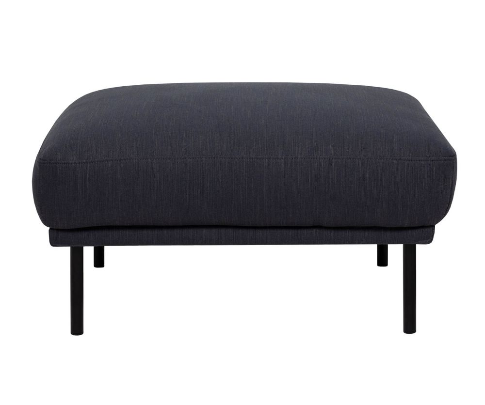 FTG Larvik Antracit Footstool with Black Legs