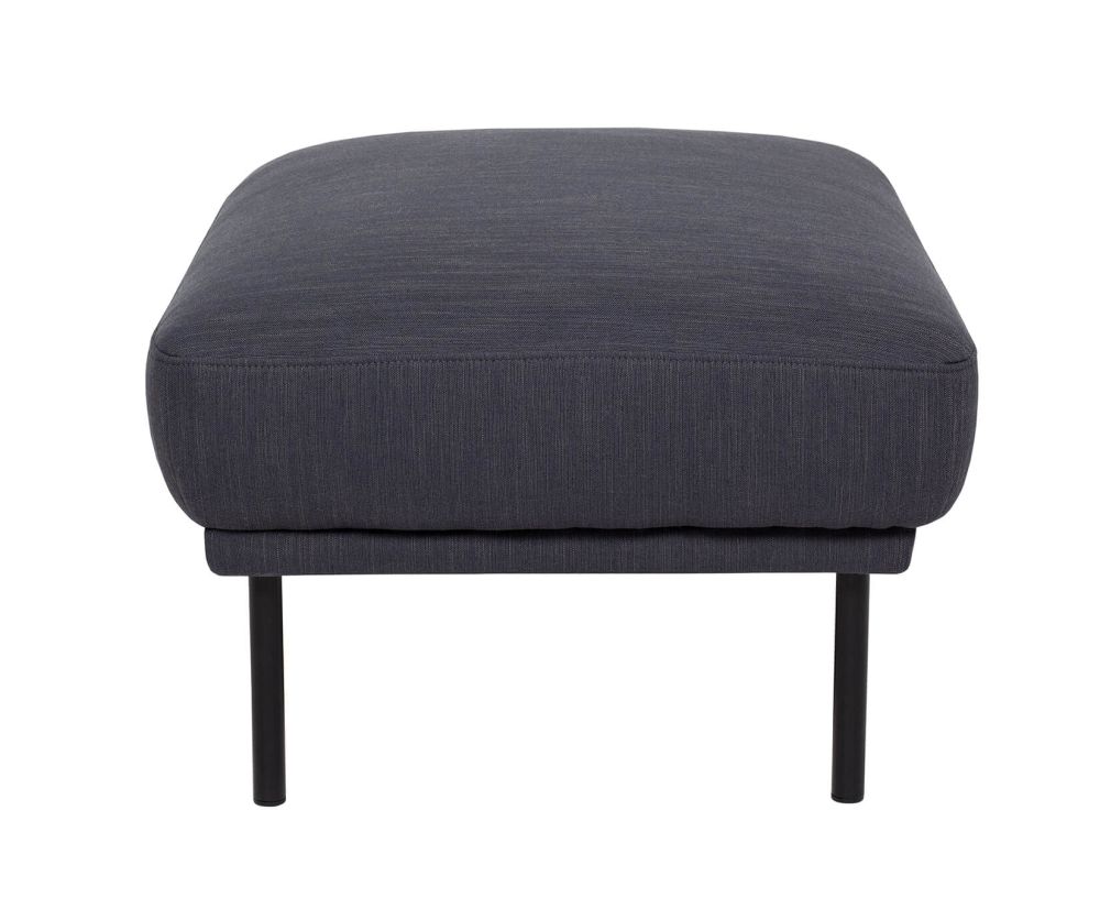 FTG Larvik Antracit Footstool with Black Legs