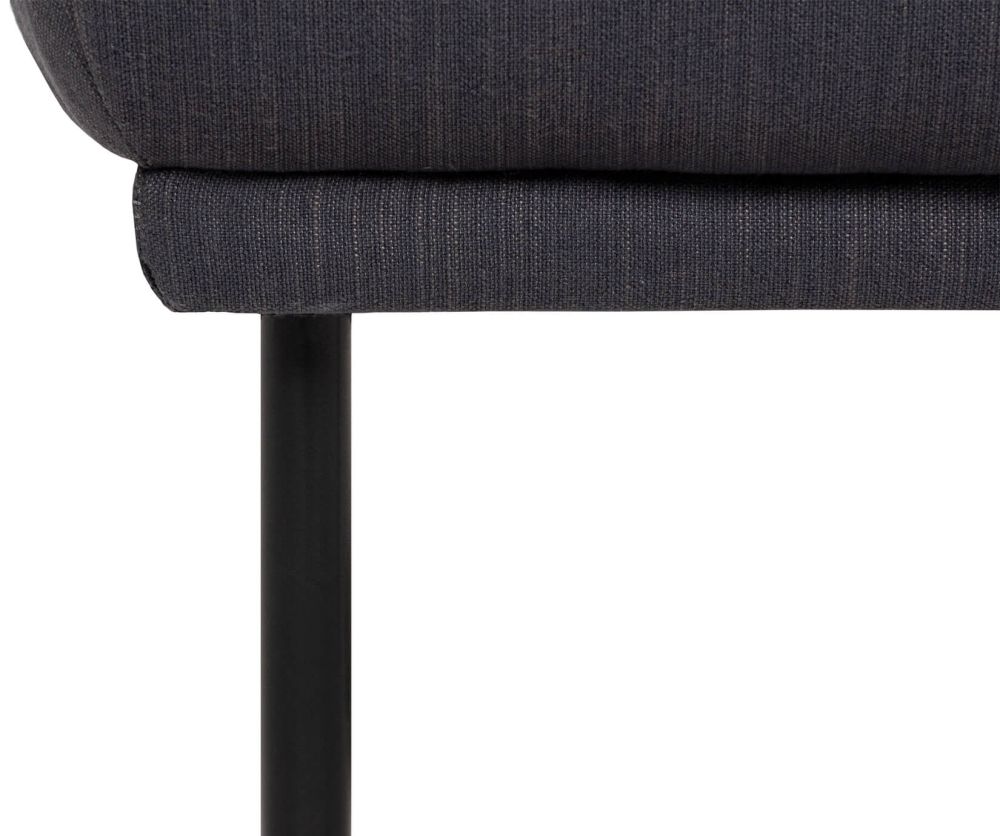 FTG Larvik Antracit Footstool with Black Legs