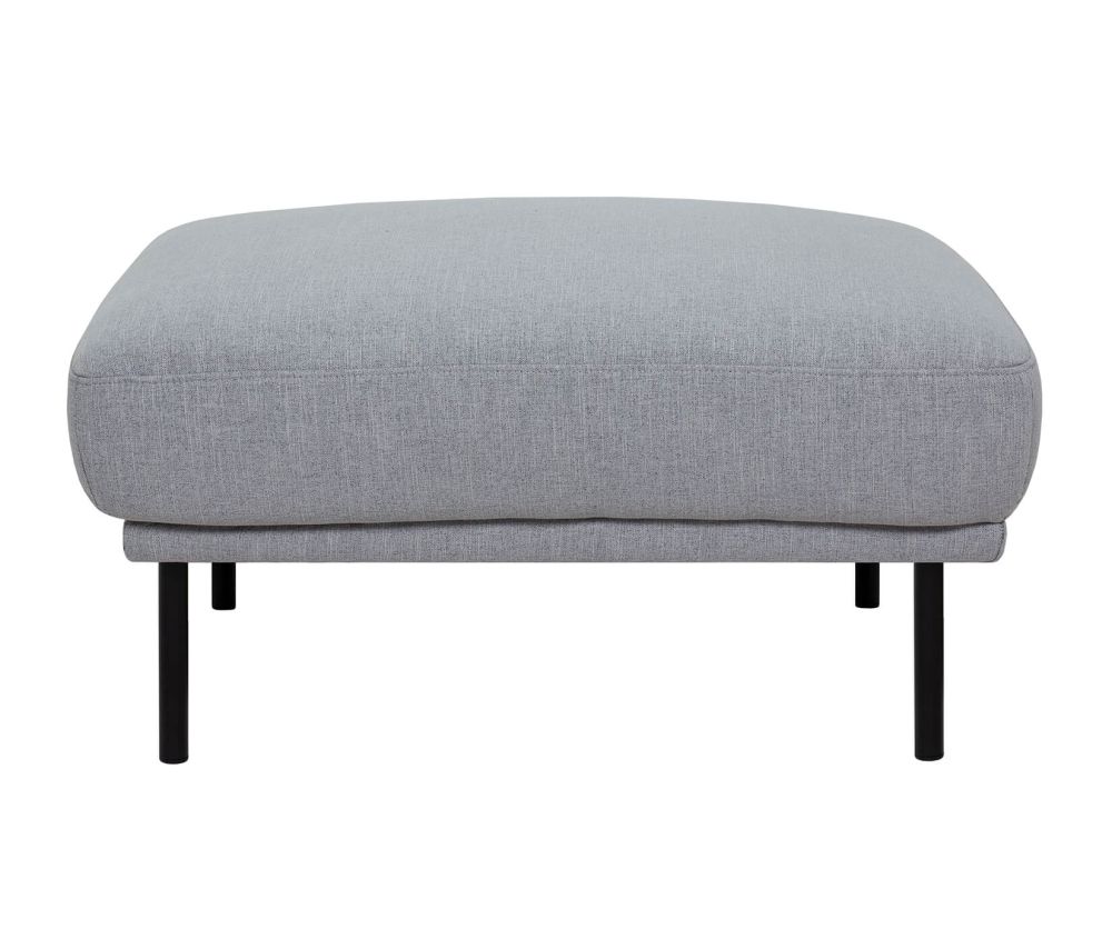FTG Larvik Grey Footstool with Black Legs