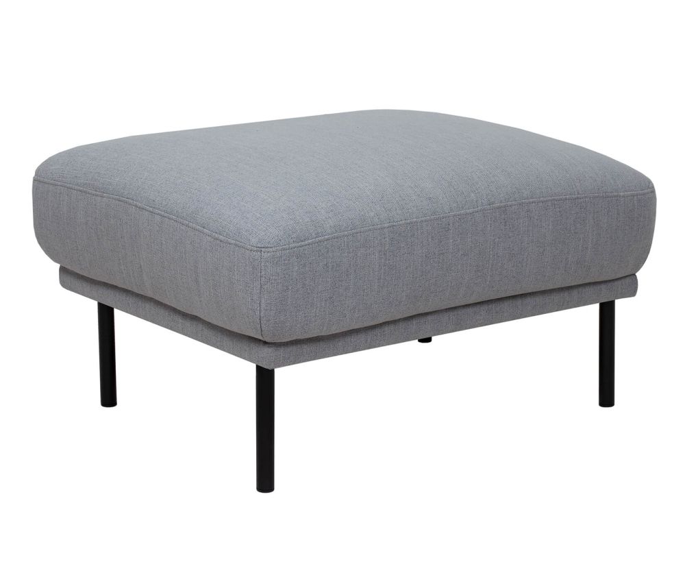 FTG Larvik Grey Footstool with Black Legs