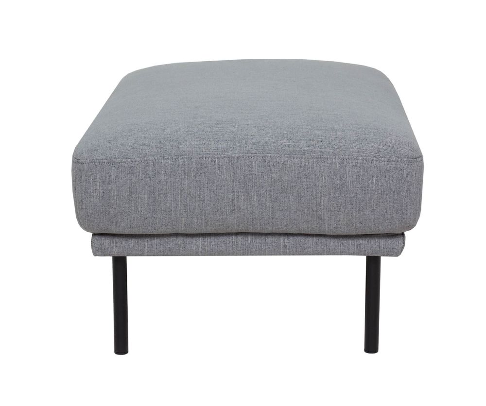 FTG Larvik Grey Footstool with Black Legs