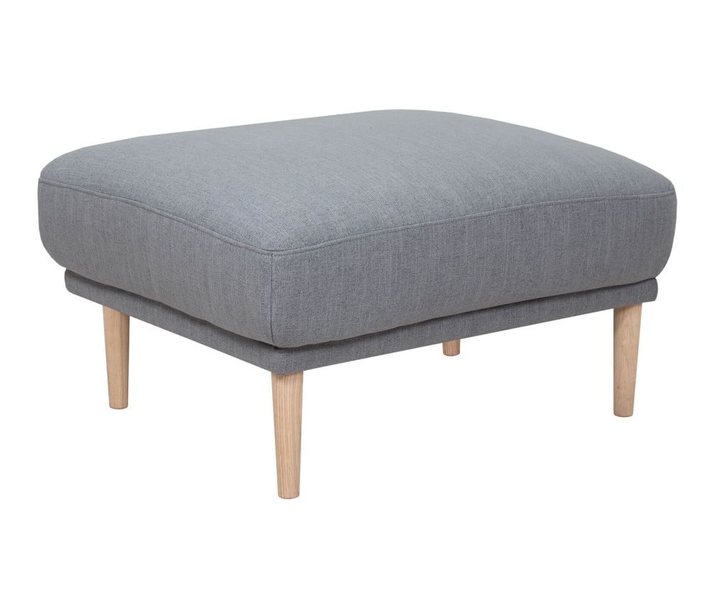 FTG Larvik Grey Footstool with Oak Legs