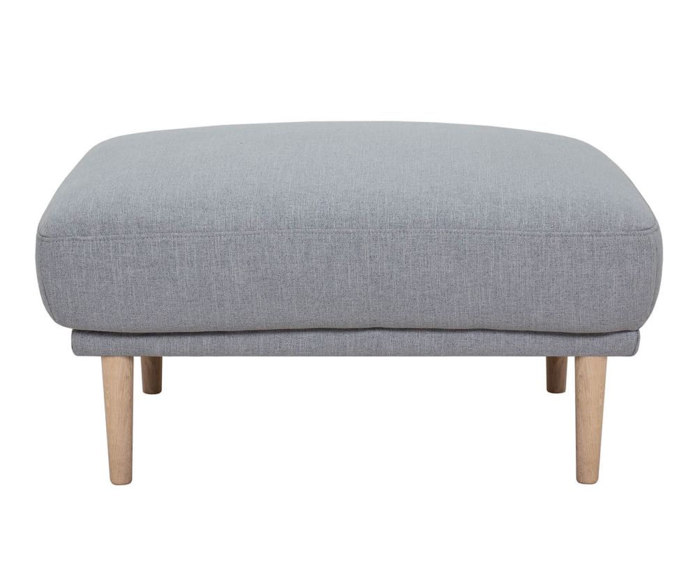 FTG Larvik Grey Footstool with Oak Legs