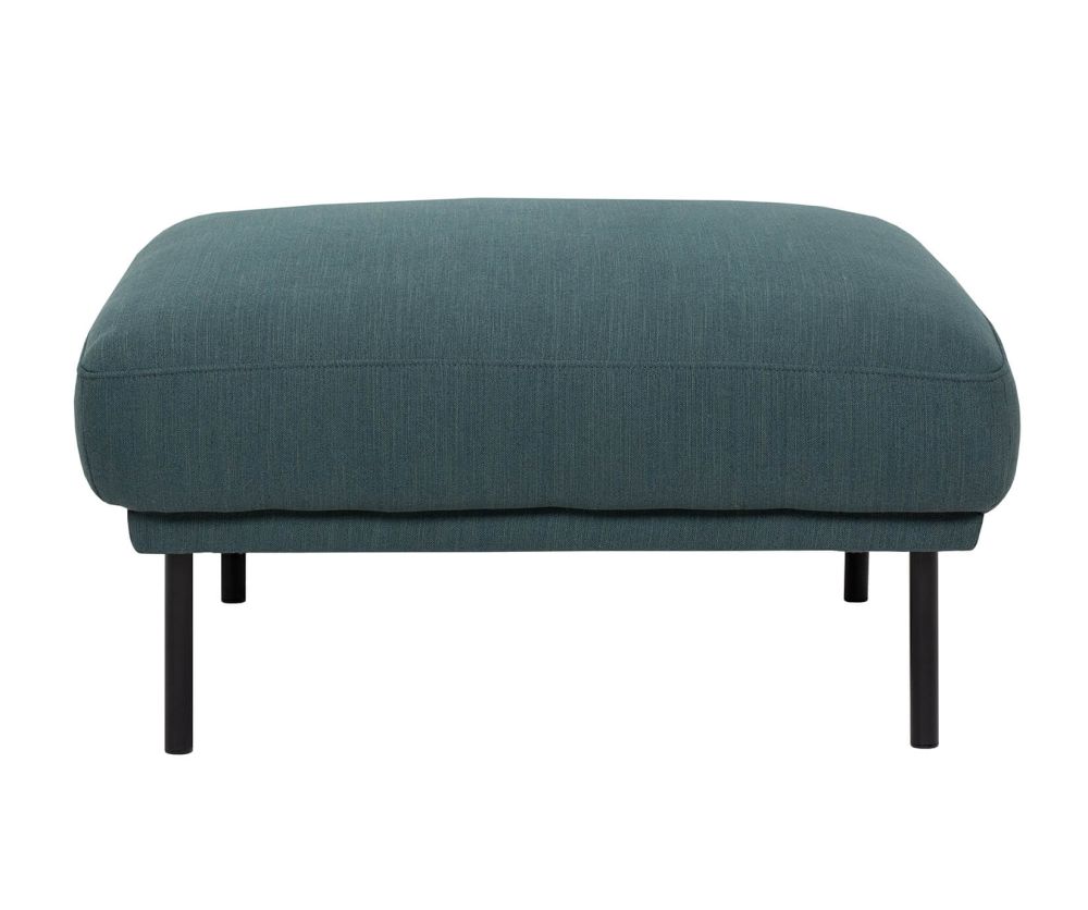 FTG Larvik Dark Green Footstool with Black Legs