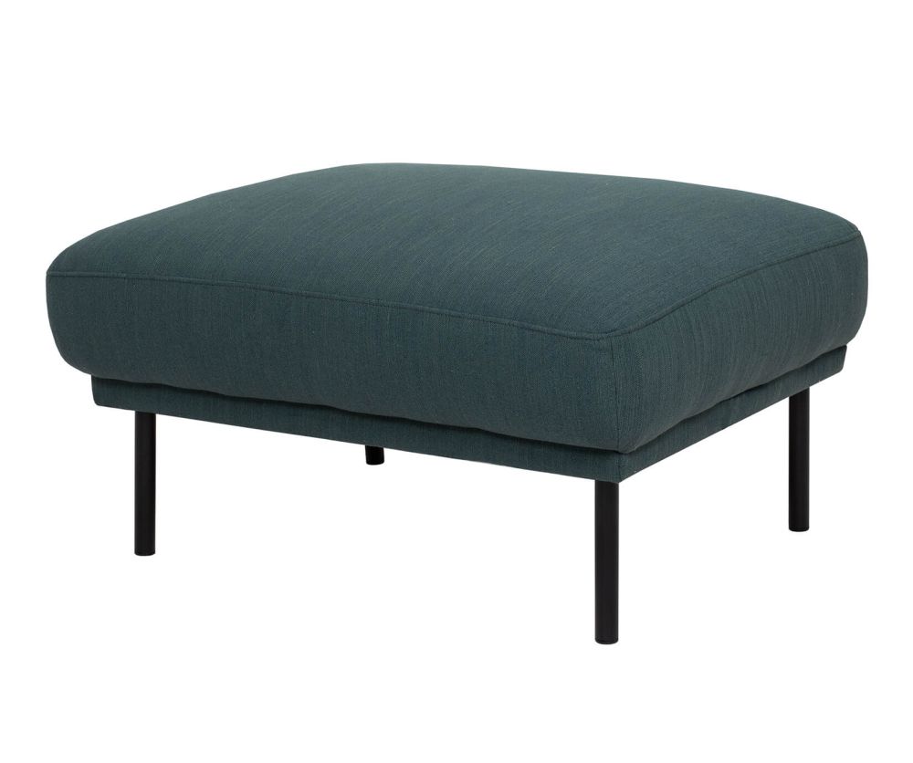 FTG Larvik Dark Green Footstool with Black Legs
