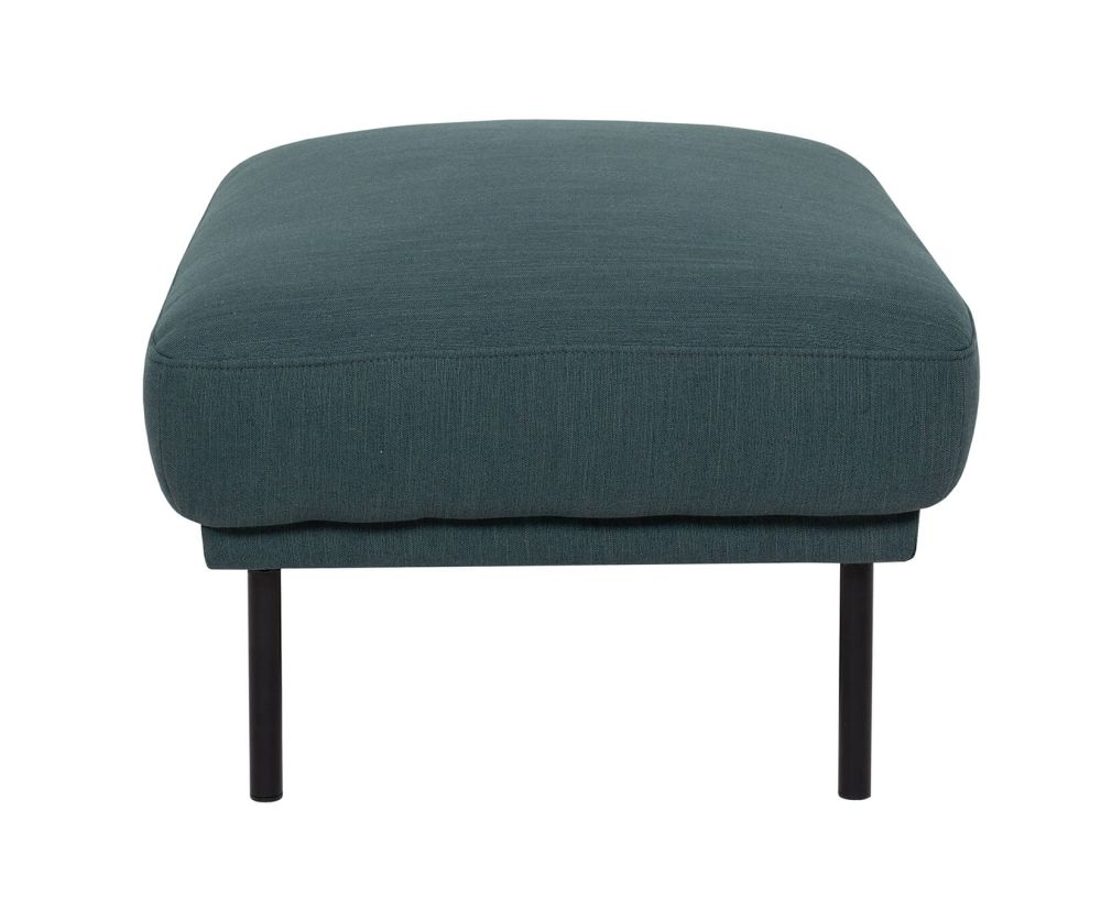 FTG Larvik Dark Green Footstool with Black Legs