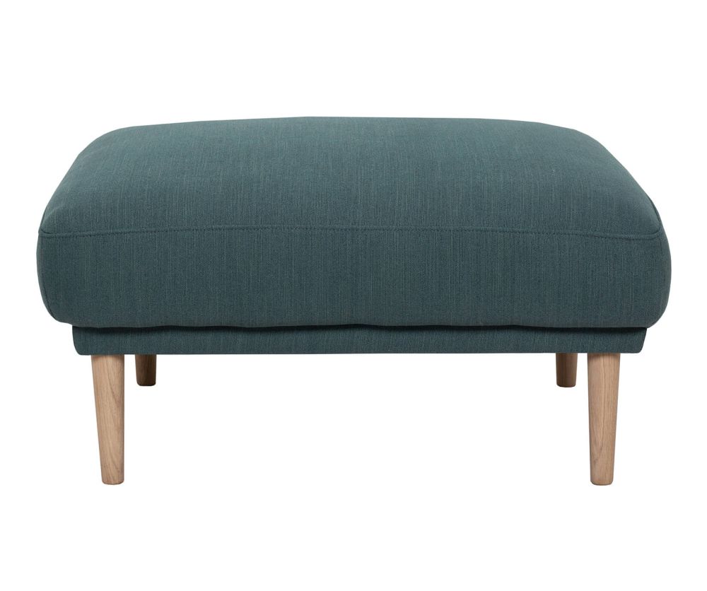FTG Larvik Dark Green Footstool with Oak Legs