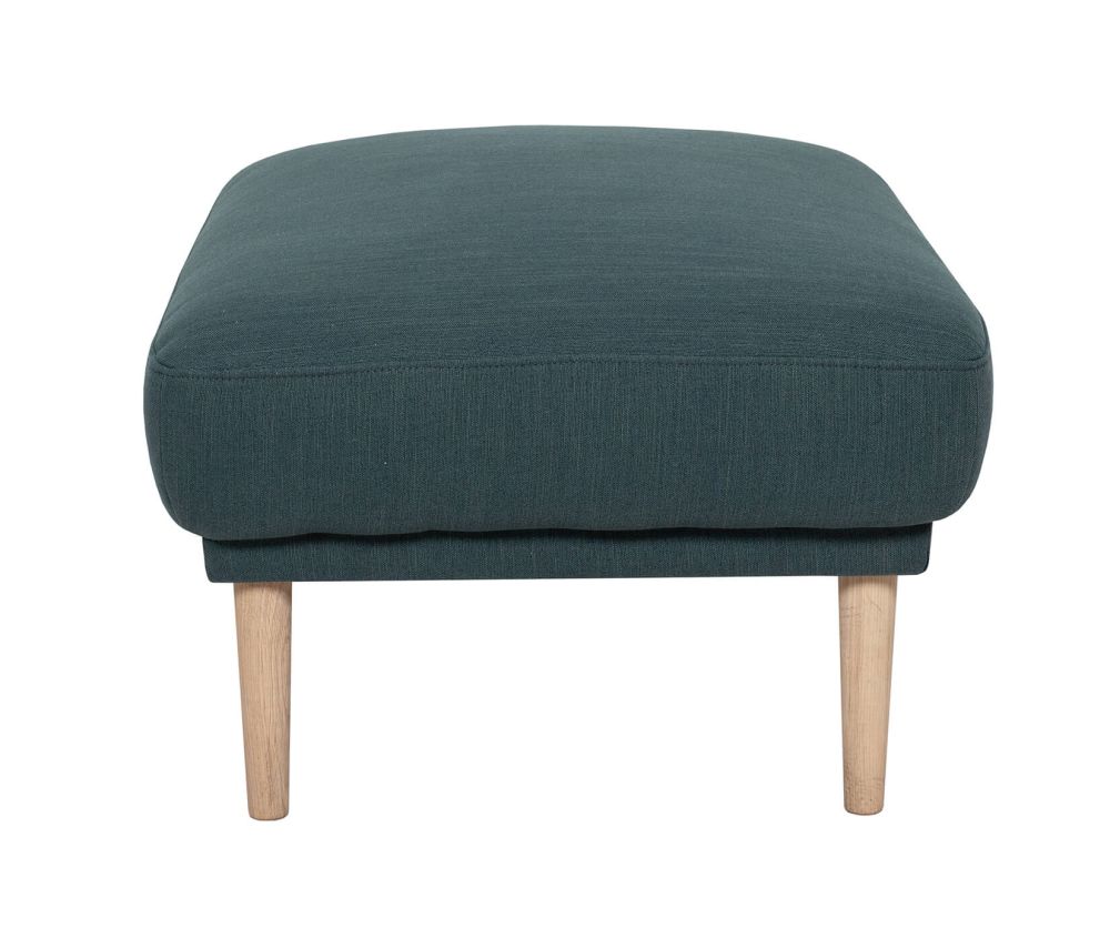 FTG Larvik Dark Green Footstool with Oak Legs