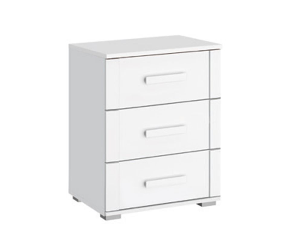 Rauch Rivera Alpine White 3 Drawer Bedside Table