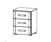 Rauch Rivera Alpine White 3 Drawer Bedside Table
