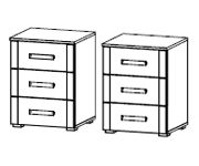 Rauch Rivera Sonoma Oak 3 Drawer Bedside Table in Pair