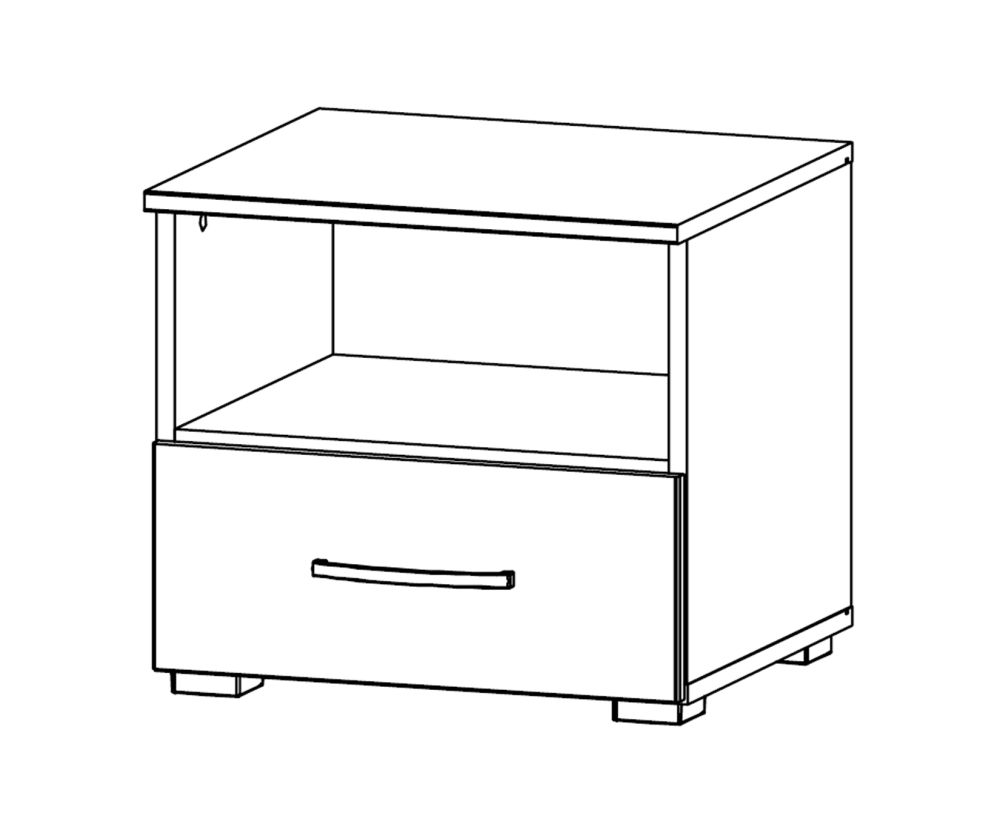 Rauch Aditio 1 Drawer Bedside Table with Silk Grey Front