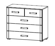 Rauch Rivera Alpine White 5 Drawer Chest