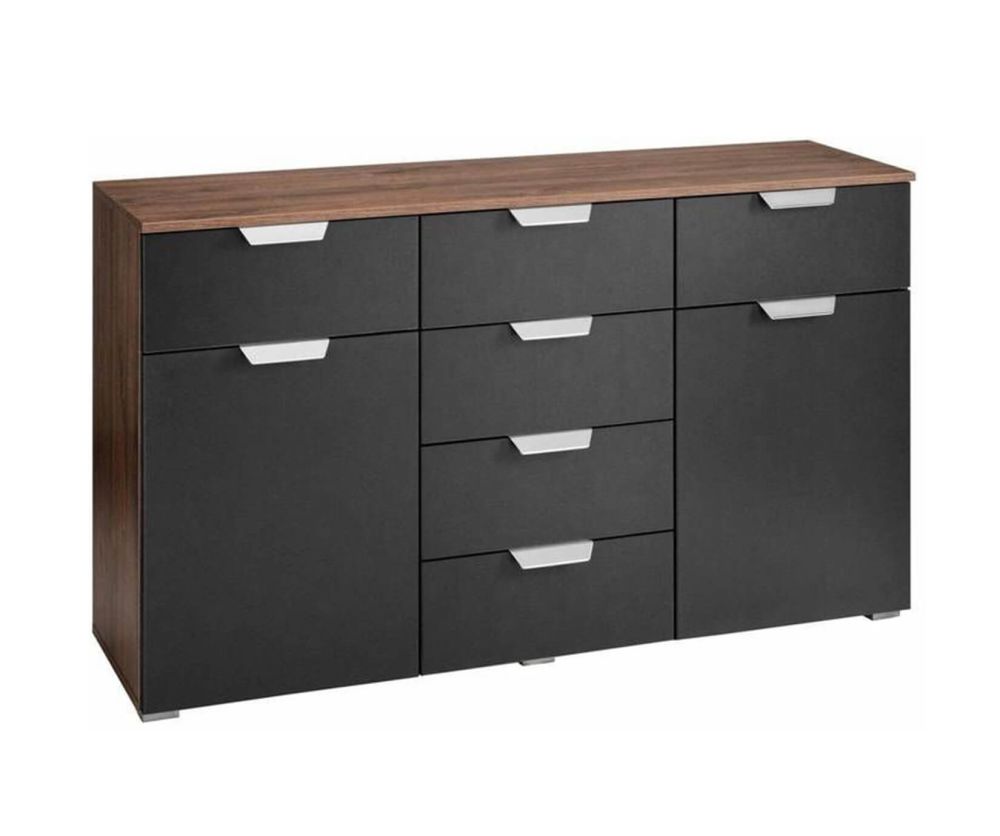 Rauch Aditio 2 Door 6 Drawer Chest with Metallic Grey Front