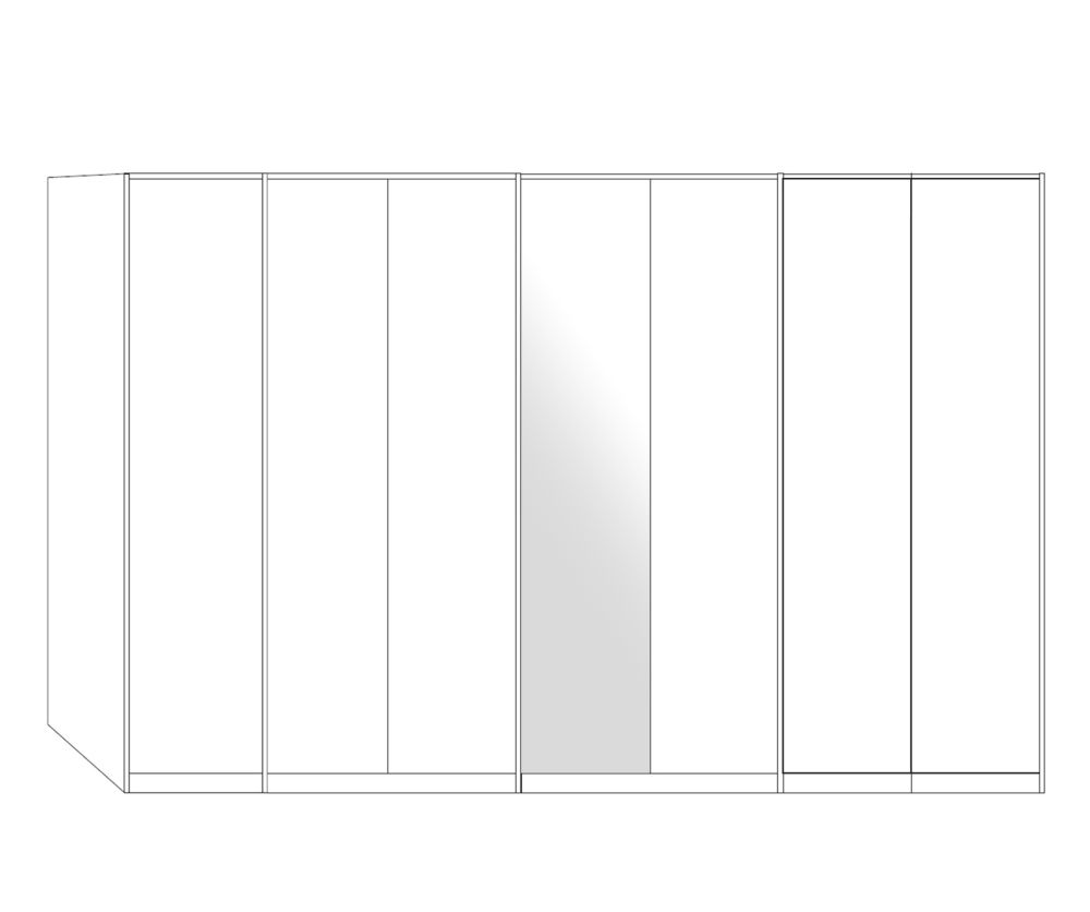 Wiemann All-In Pebble Grey 7 Door Wardrobe with 1 White Glass Door