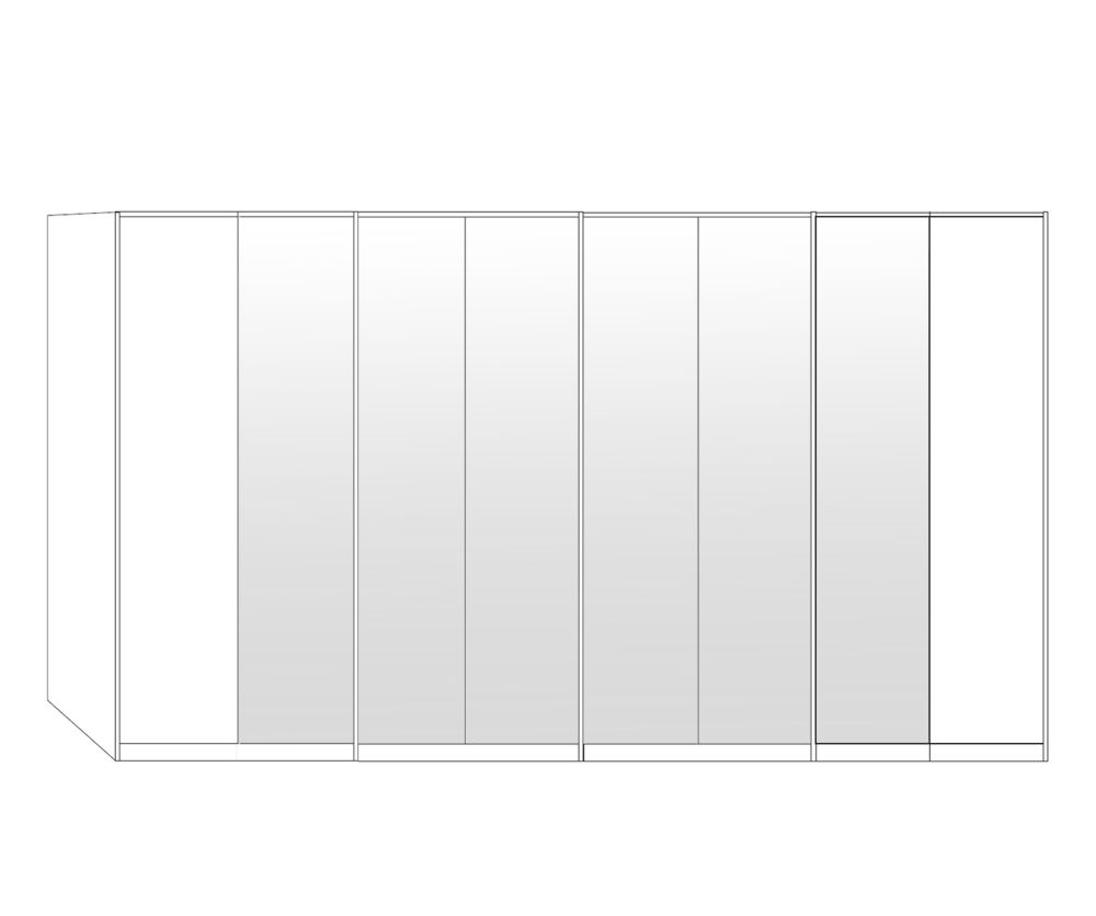 Wiemann All-In Pebble Grey 8 Door Wardrobe with 6 White Glass Door