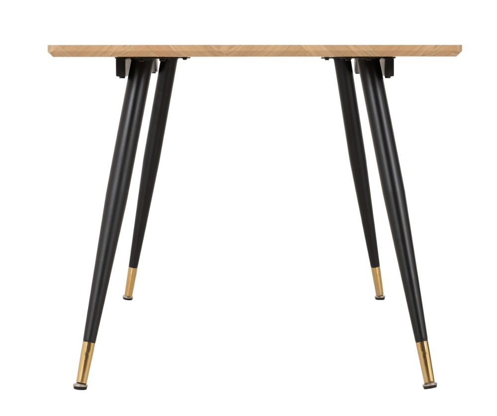 Seconique Furniture Hamilton Large Dining Set – Medium Oak Effect Table & Lukas Sapphire Blue Velvet Dining Chairs