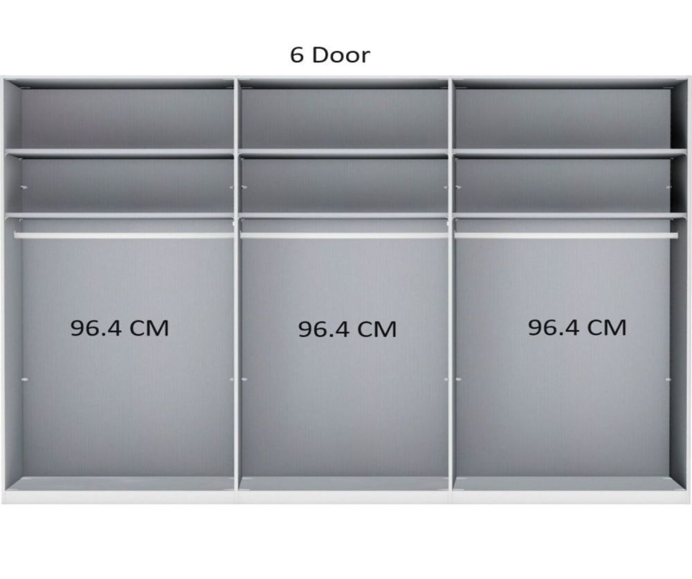 Wiemann Lagos Front in Champagne Glass and Centre Strip Carcase Colour Hinged Door Wardrobe