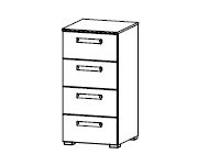 Rauch Rivera Alpine White Narrow 4 Drawer Chest