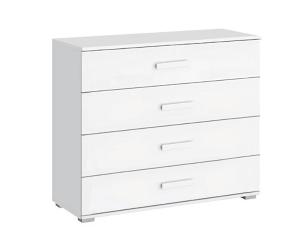 Rauch Alegro Alpine White and Silk Grey Front Wide 4 Drawer Chest
