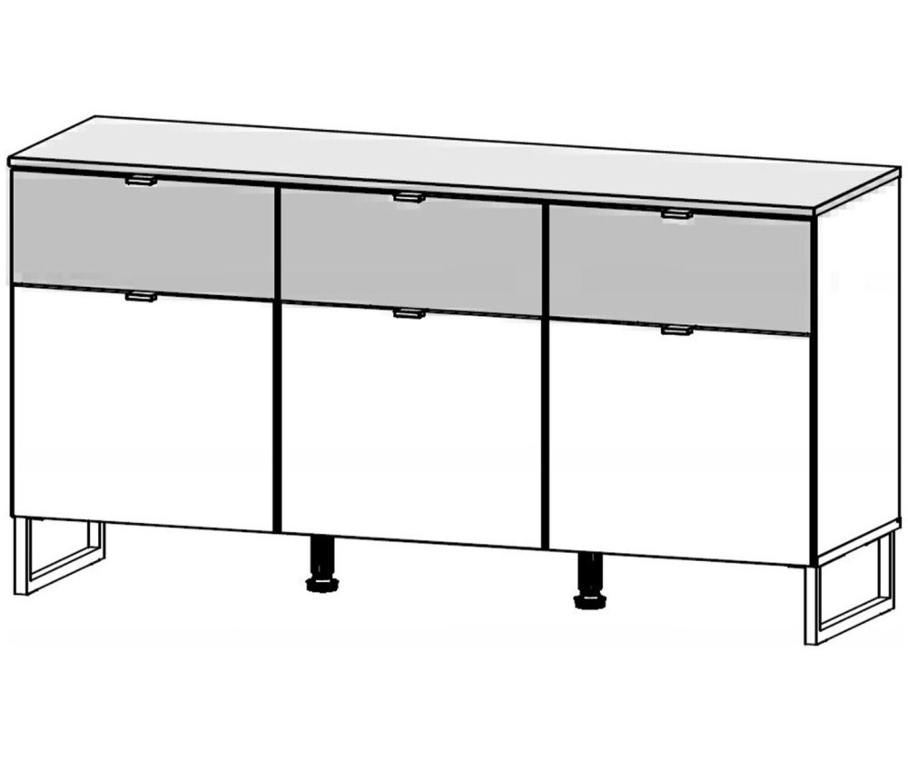 Rauch Wingout Alpine White Carcase 3 Door 3 Drawer Chest