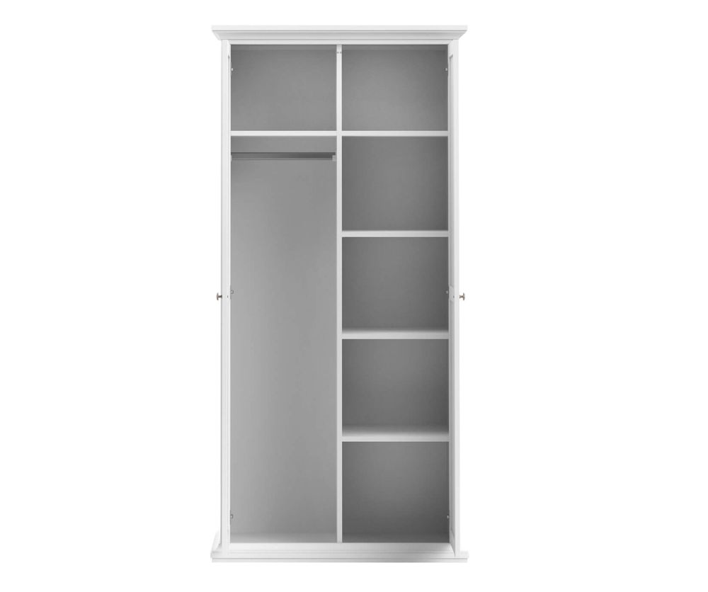 FTG Paris White 2 Door Wardrobe
