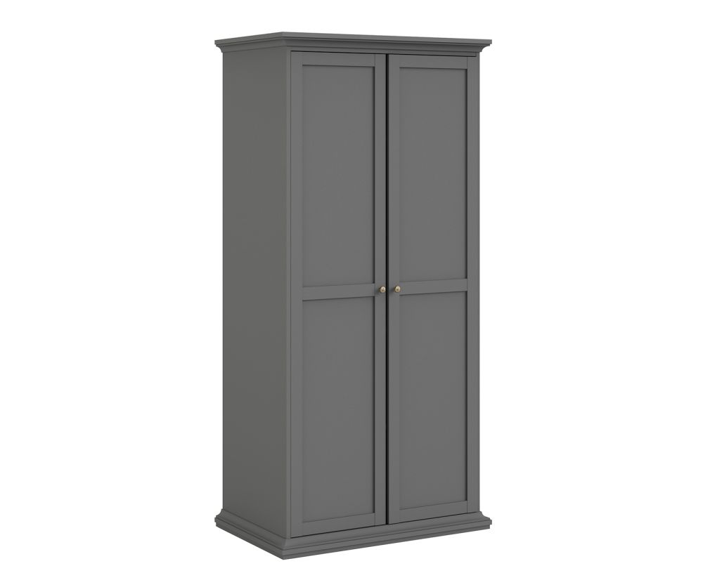 FTG Paris Matt Grey 2 Door Wardrobe
