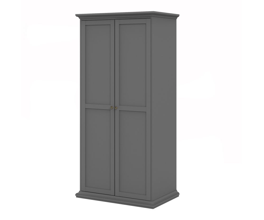 FTG Paris Matt Grey 2 Door Wardrobe