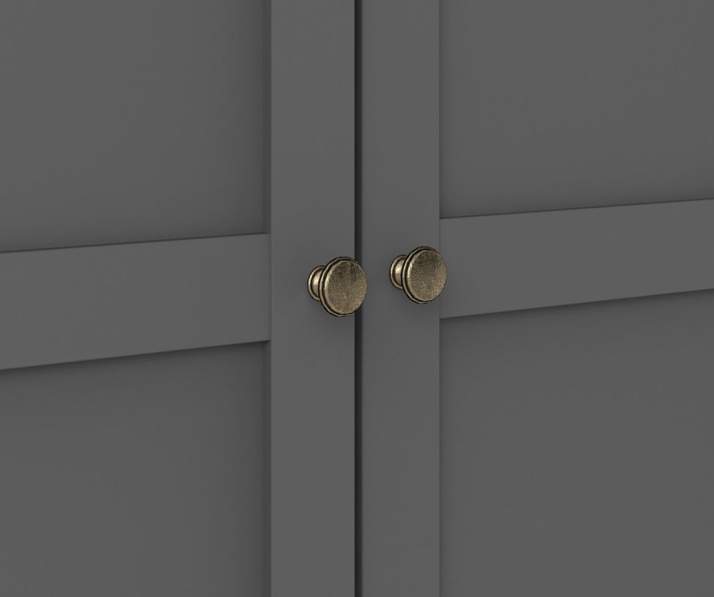 FTG Paris Matt Grey 2 Door Wardrobe