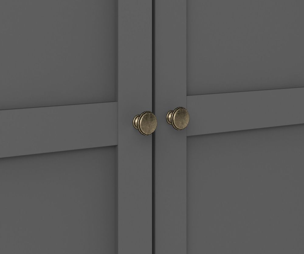 FTG Paris Matt Grey 3 Door Wardrobe