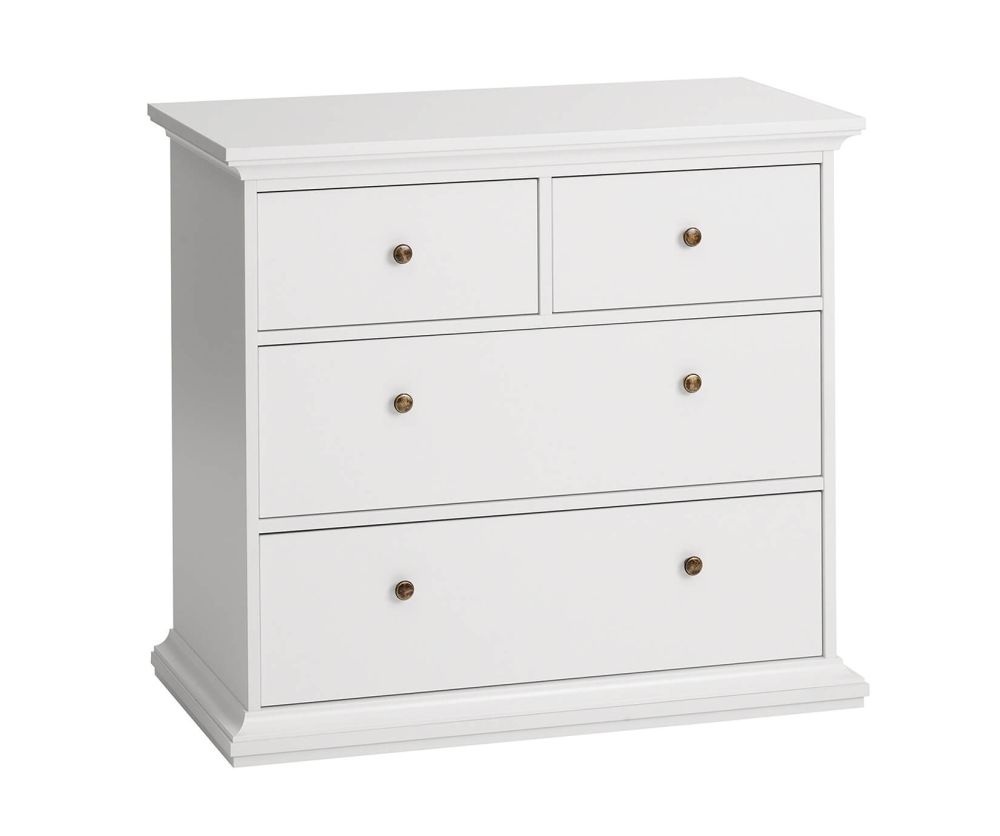 FTG Paris White 4 Drawer Chest