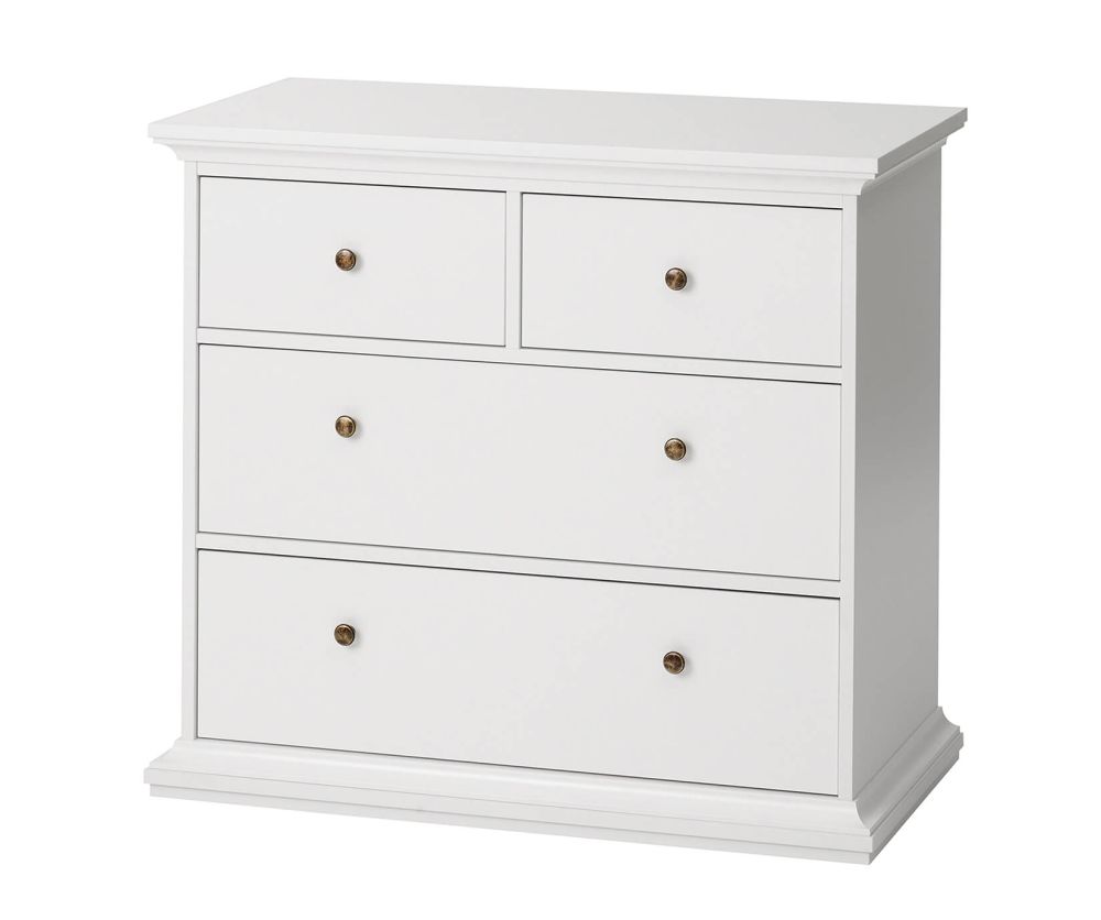 FTG Paris White 4 Drawer Chest