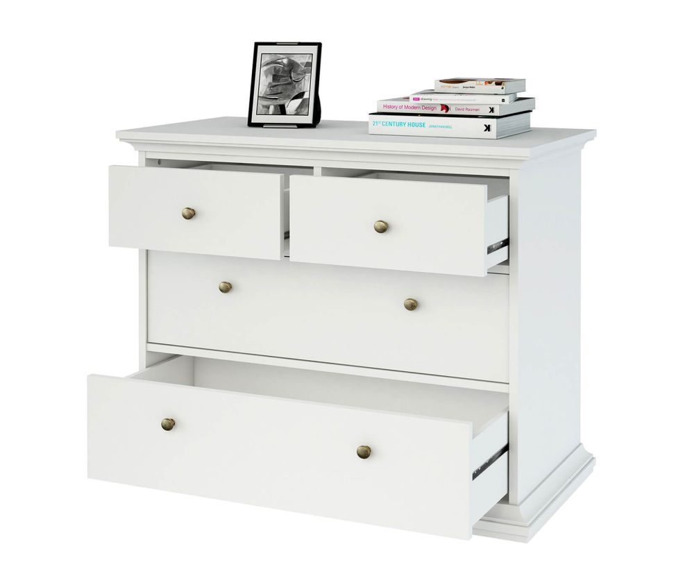 FTG Paris White 4 Drawer Chest