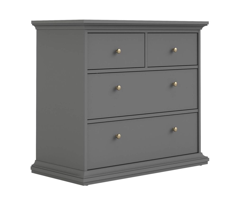 FTG Paris Matt Grey 4 Drawer Chest