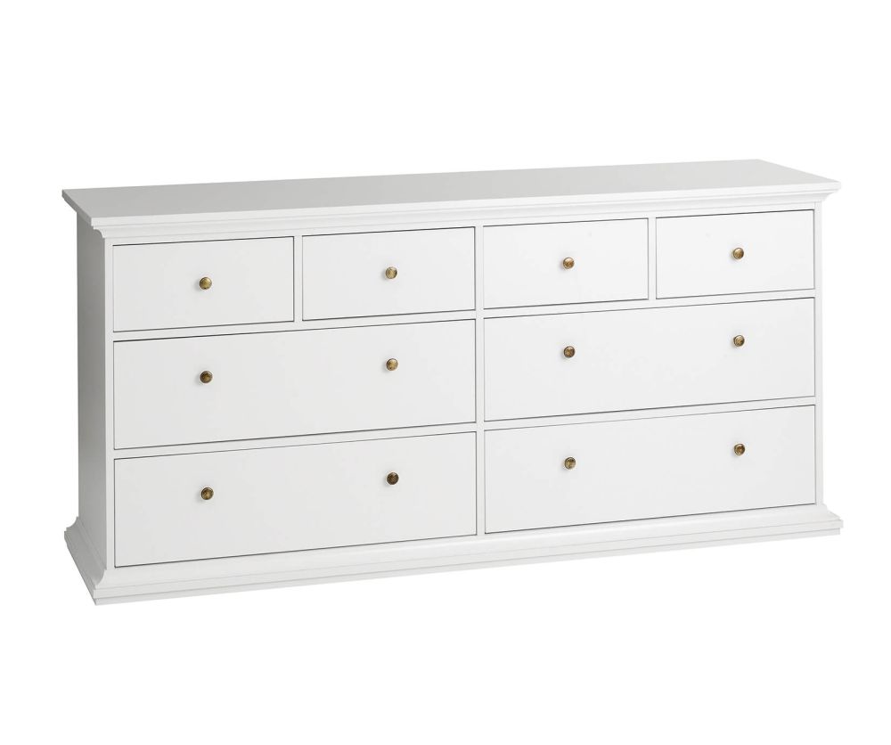 FTG Paris White 8 Drawer Chest