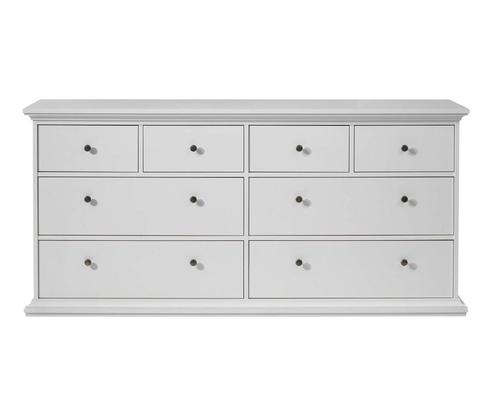 FTG Paris White 8 Drawer Chest