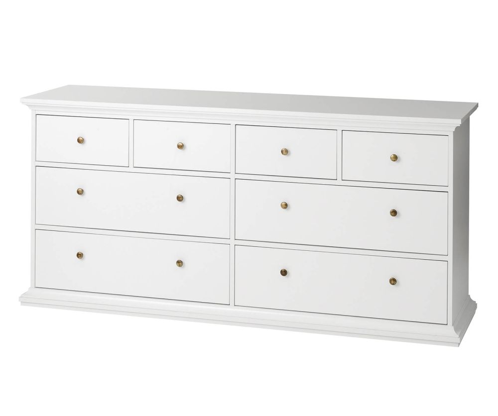 FTG Paris White 8 Drawer Chest