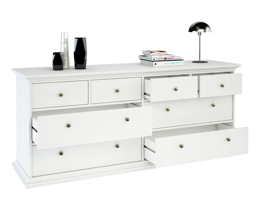 FTG Paris White 8 Drawer Chest