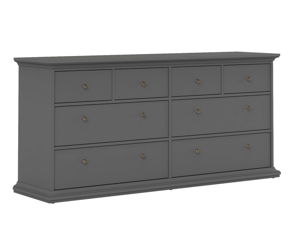 FTG Paris Matt Grey 8 Drawer Chest