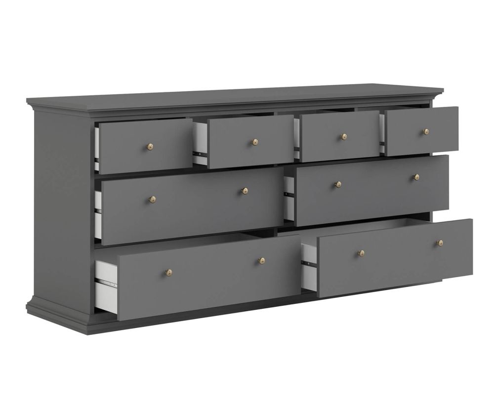FTG Paris Matt Grey 8 Drawer Chest