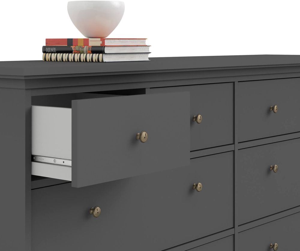 FTG Paris Matt Grey 8 Drawer Chest