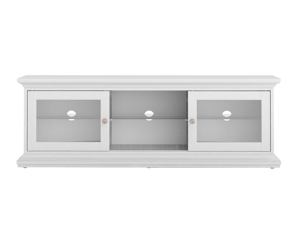 FTG Paris White Wide 2 Doors 1 Shelf TV Unit