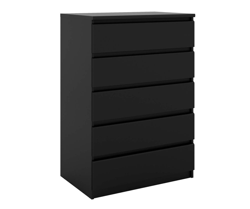 FTG Naia Black Matt 5 Drawer Chest