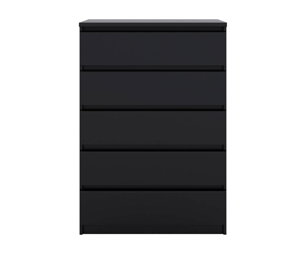 FTG Naia Black Matt 5 Drawer Chest
