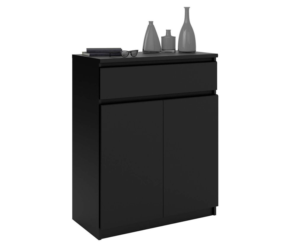 FTG Naia Black Matt 1 Drawer 2 Doors Sideboard