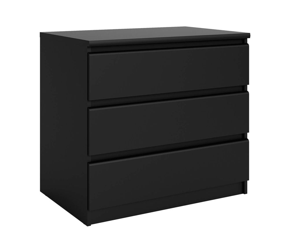 FTG Naia Black Matt 3 Drawer Chest