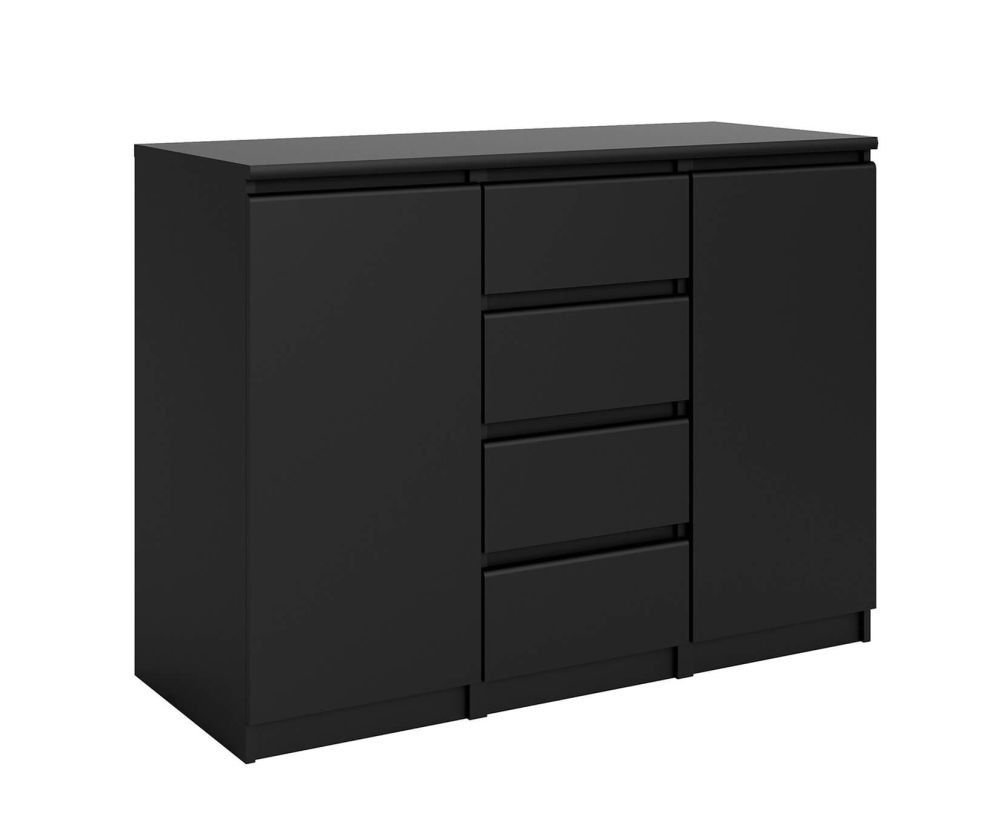 FTG Naia Black Matt 4 Drawer 2 Door Sideboard