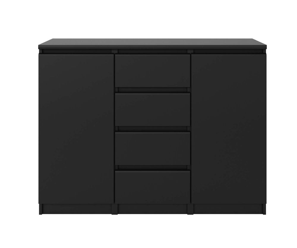 FTG Naia Black Matt 4 Drawer 2 Door Sideboard